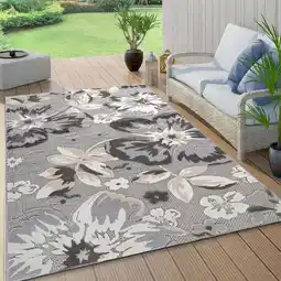 Walmart World Rug Gallery Bergamo Contemporary Floral Indoor/Outdoor Area Rug - Gray 5' x 7' offer