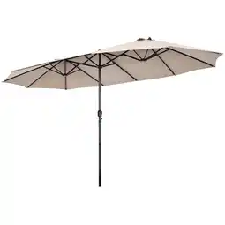 Walmart Costway 15ft Beige Patio Double-Sided Umbrella, Crank Lift offer