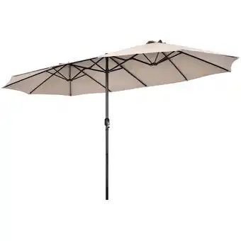 Walmart Costway 15ft Beige Patio Double-Sided Umbrella, Crank Lift offer