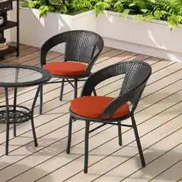 Walmart WestinTrends Solace Outdoor Patio Kitchen Dining Chair Round Seat Cushions Set of 4, 16 x 16, Orange offer