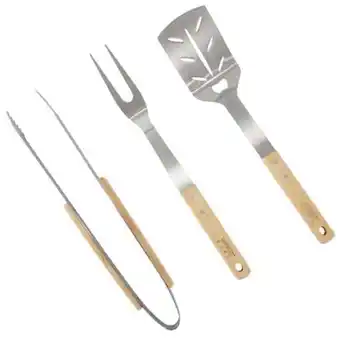 Walmart Gibson Home Barbecue Plus 3 Piece Barbecue Tool Set w Rubberwood Handles offer