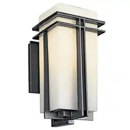 Walmart Kichler Tremillo 14.25 1 Light Black Outdoor Wall Sconce with Satin Etched Glass offer