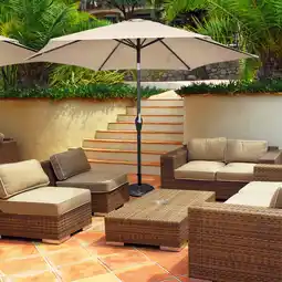 Walmart Costway 9Ft Outdoor Market Patio Table Umbrella Push Button Tilt Crank Lift Beige offer