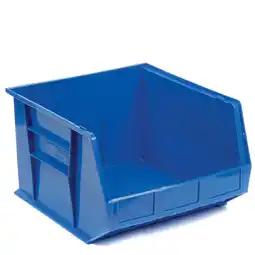 Walmart Global Industrial Plastic Hang & Stack Bin, Blue - 18 x 16.5 x 11 in offer