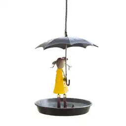 Walmart Ckraxd Novel Feeder Metal Hanging Chain Girl and Umbrella Bird Feeder offer