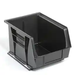 Walmart Global Industrial SB8107BK Plastic Hang & Stack Bin, Black - 10.75 x 8.25 x 7 in offer