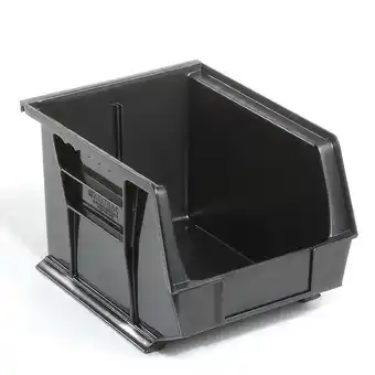 Walmart Global Industrial SB8107BK Plastic Hang & Stack Bin, Black - 10.75 x 8.25 x 7 in offer