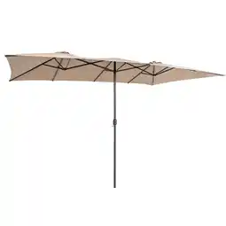 Walmart Costway 15FT Double-Sided Patio Market Umbrella Large Crank Handle Vented Outdoor Twin Coffee offer