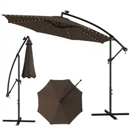 Walmart Costway 96 Coffee Rectangle Cantilever Patio Umbrella, Fade Resistant offer