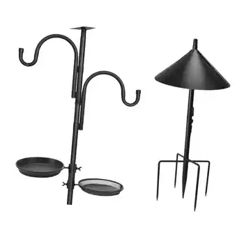 Walmart Bothyi Bird Feeder Pole Black Bird Feeding Station for Baskets Lanterns Wind Chimes offer