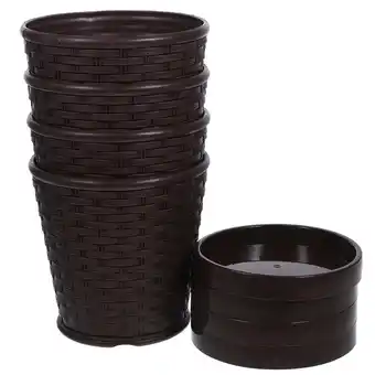 Walmart unbranded 4 Sets Plant Pots Indoor Imitation Rattan Flowerpot offer