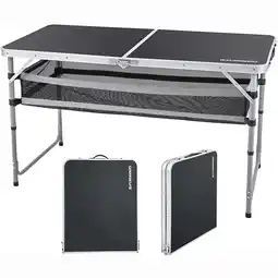 Walmart FUNDANGO Adjustable Camping Table with Mesh Storage Bag, Portable folding Camp Table, Black offer