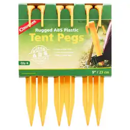 Walmart Coghlan's 9 ABS Plastic Tent Pegs - 6 Pack with No-Slip Hook, Secure Tents & Awnings offer