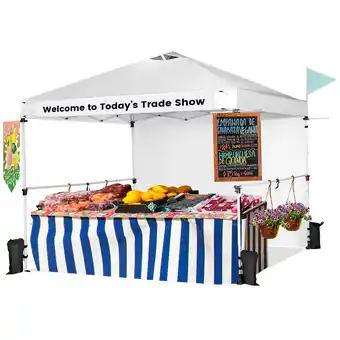 Walmart Costway 10'x10'Commercial Pop-up Canopy Tent Sidewall Folding Market Patio White offer