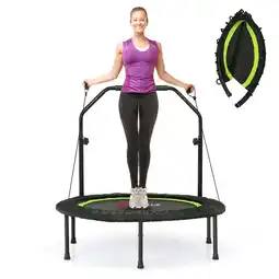 Walmart Costway 40'' Foldable Trampoline Fitness Rebounder with Resistance Bands Adjustable Home Green offer