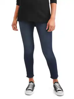 Walmart Maternity Oh! Mamma Skinny Jeans with Full Panel and Frayed Hem (Available in Plus Sizes) offer