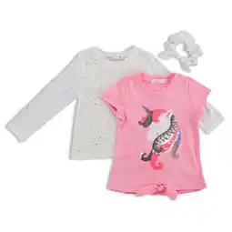 Walmart Young Hearts Toddler Girl 2Pk Unicorn Tees, Size 2T-4T offer