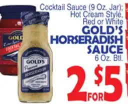 Bravo Supermarkets GOLD'S HORSERADISH SAUCE 6 Oz. Btl offer