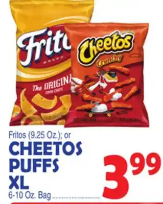 Bravo Supermarkets CHEETOS PUFFS XL 6-10 Oz. Bag offer