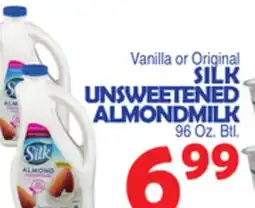 Bravo Supermarkets SILK UNSWEETENED ALMONDMILK offer