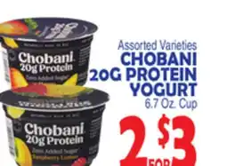 Bravo Supermarkets CHOBANI 20G PROTEIN YOGURT offer