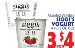 Bravo Supermarkets SIGGI'S YOGURT offer