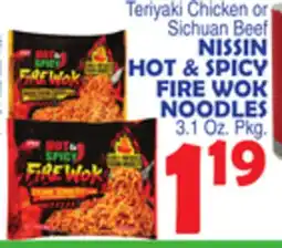 Bravo Supermarkets NISSIN HOT & SPICY FIRE WOK NOODLES offer