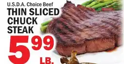 Bravo Supermarkets THIN SLICED CHUCK STEAK offer