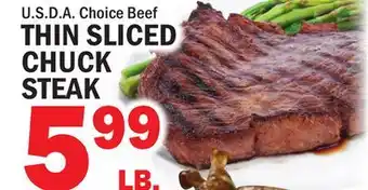 Bravo Supermarkets THIN SLICED CHUCK STEAK offer