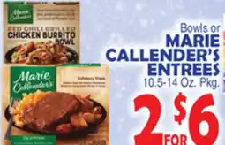 Bravo Supermarkets MARIE CALLENDER'S BOWLS OR ENTREES offer