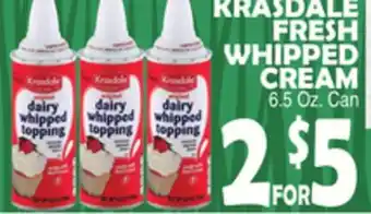 Bravo Supermarkets KRASDALE FRESH WHIPPED CREAM offer