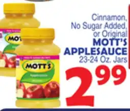 Bravo Supermarkets MOTT'S APPLE SAUCE offer