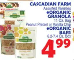 Bravo Supermarkets CASCADIAN FARM, ORGANIC GRANOLA 11 Oz. Bag, ORGANIC BARS offer