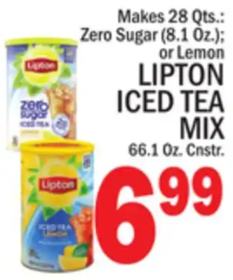 C Town LIPTON ICED TEA MIX 66.1 Oz. Cnstr offer