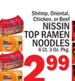 C Town NISSIN TOP RAMEN NOODLES offer