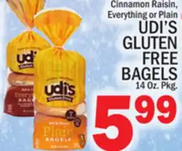 C Town UDI'S GLUTEN FREE BAGELS offer