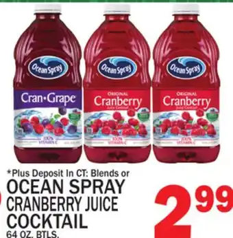 C Town OCEAN SPRAY CRANBERRY JUICE COCKTAIL offer