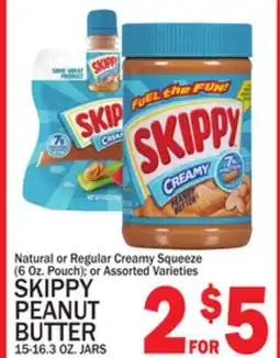 C Town SKIPPY PEANUT BUTTER 15-16.3 OZ. JARS offer