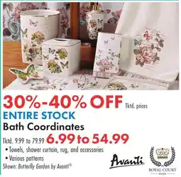 Boscov's ENTIRE STOCK Avanti Bath Coordinates offer