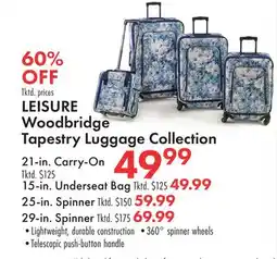 Boscov's LEISURE Woodbridge Tapestry Luggage Collection offer