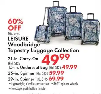 Boscov's LEISURE Woodbridge Tapestry Luggage Collection offer