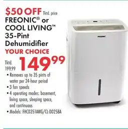 Boscov's FREONIC or COOL LIVING 35-Pint Dehumidifi offer