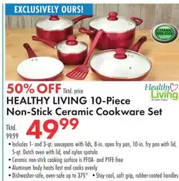 Boscov's HEALTHY LIVING 10-Piece Non-Stick Ceramic Cookware Set offer