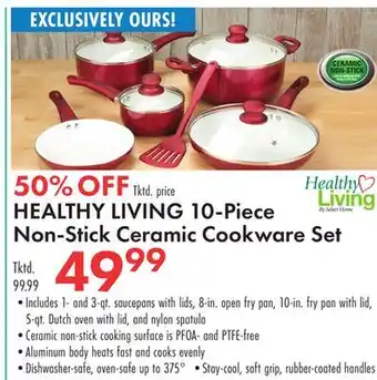 Boscov's HEALTHY LIVING 10-Piece Non-Stick Ceramic Cookware Set offer