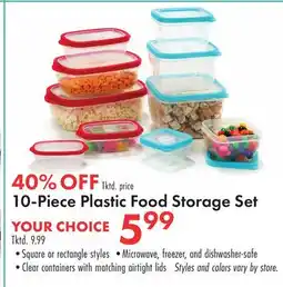 Boscov's 10-Piece Plastic Food Storage Set offer