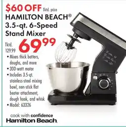 Boscov's HAMILTON BEACH 3.5-qt. 6-Speed Stand Mixer offer