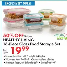 Boscov's HEALTHY LIVING 16-Piece Glass Food Storage Set offer