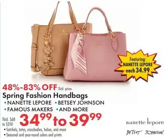 Boscov's Spring Fashion Handbags offer