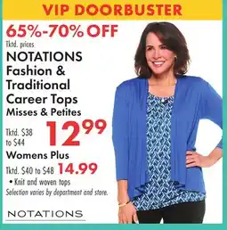 Boscov's NOTATIONS Fashion & Traditional Career Tops offer