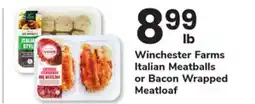 ACME Winchester Farms Italian Meatballs or Bacon Wrapped Meatloaf offer